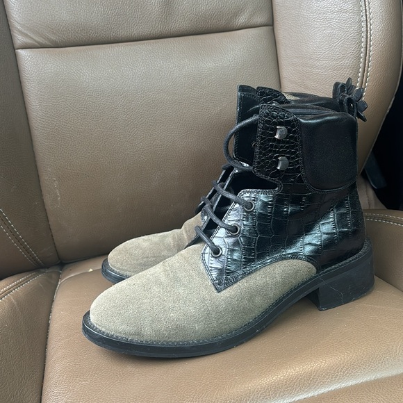 Green suede combat boots - Picture 13 of 13